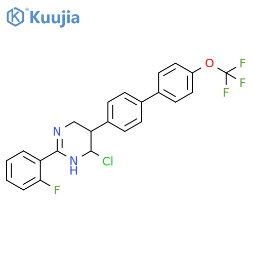 Pyrimidine,4-chloro-2-(2-fluorophenyl)-1,4,5,6-tetrahydro-5-[4'-(trifluoromethoxy)[1,1'-biphenyl]-4-yl]- structure