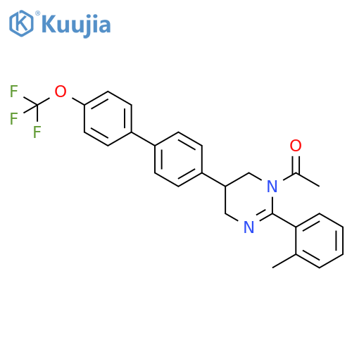 Pyrimidine,1-acetyl-1,4,5,6-tetrahydro-2-(2-methylphenyl)-5-[4'-(trifluoromethoxy)[1,1'-biphenyl]-4-yl]- structure