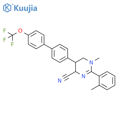 4-Pyrimidinecarbonitrile,1,4,5,6-tetrahydro-1-methyl-2-(2-methylphenyl)-5-[4'-(trifluoromethoxy)[1,1'-biphenyl]-4-yl]- structure