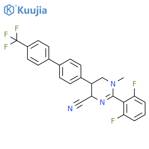4-Pyrimidinecarbonitrile,2-(2,6-difluorophenyl)-1,4,5,6-tetrahydro-1-methyl-5-[4'-(trifluoromethyl)[1,1'-biphenyl]-4-yl]- structure