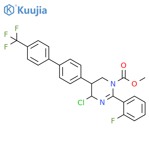 1(4H)-Pyrimidinecarboxylic acid,4-chloro-2-(2-fluorophenyl)-5,6-dihydro-5-[4'-(trifluoromethyl)[1,1'-biphenyl]-4-yl]-, methyl ester structure