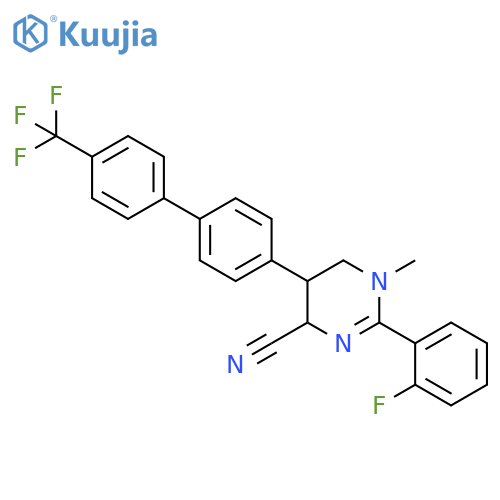 4-Pyrimidinecarbonitrile,2-(2-fluorophenyl)-1,4,5,6-tetrahydro-1-methyl-5-[4'-(trifluoromethyl)[1,1'-biphenyl]-4-yl]- structure