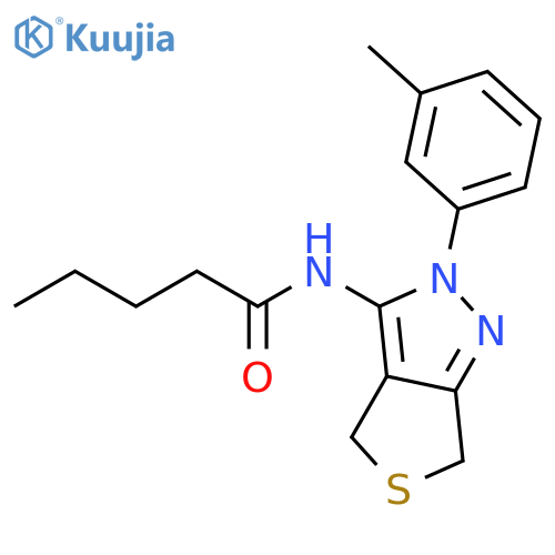 N-2-(3-methylphenyl)-2H,4H,6H-thieno3,4-cpyrazol-3-ylpentanamide structure