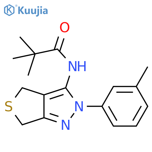 2,2-dimethyl-N-2-(3-methylphenyl)-2H,4H,6H-thieno3,4-cpyrazol-3-ylpropanamide structure