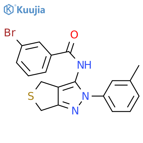 3-bromo-N-2-(3-methylphenyl)-2H,4H,6H-thieno3,4-cpyrazol-3-ylbenzamide structure