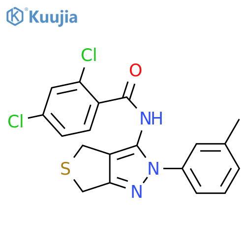2,4-dichloro-N-2-(3-methylphenyl)-2H,4H,6H-thieno3,4-cpyrazol-3-ylbenzamide structure