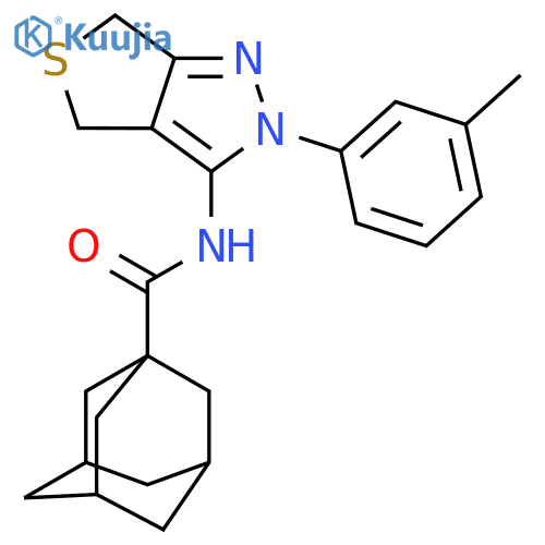 N-2-(3-methylphenyl)-2H,4H,6H-thieno3,4-cpyrazol-3-yladamantane-1-carboxamide structure