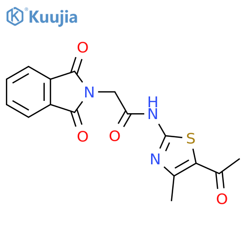 N-(5-acetyl-4-methyl-1,3-thiazol-2-yl)-2-(1,3-dioxo-2,3-dihydro-1H-isoindol-2-yl)acetamide structure