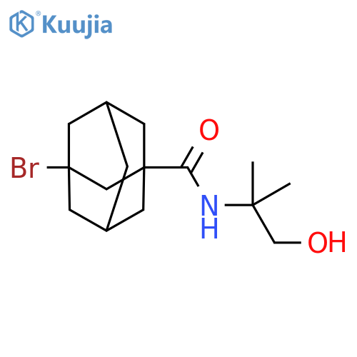 3-bromo-N-(1-hydroxy-2-methylpropan-2-yl)adamantane-1-carboxamide structure