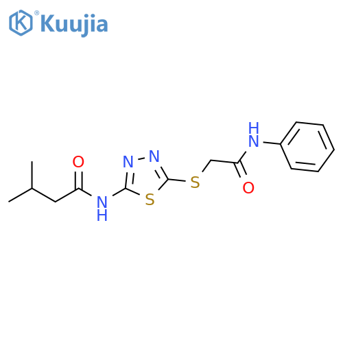 3-methyl-N-(5-{[(phenylcarbamoyl)methyl]sulfanyl}-1,3,4-thiadiazol-2-yl)butanamide structure