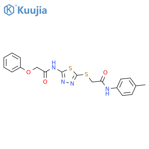 N-5-({(4-methylphenyl)carbamoylmethyl}sulfanyl)-1,3,4-thiadiazol-2-yl-2-phenoxyacetamide structure