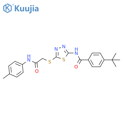 4-tert-butyl-N-5-({(4-methylphenyl)carbamoylmethyl}sulfanyl)-1,3,4-thiadiazol-2-ylbenzamide structure