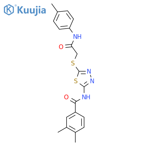 3,4-dimethyl-N-5-({(4-methylphenyl)carbamoylmethyl}sulfanyl)-1,3,4-thiadiazol-2-ylbenzamide structure