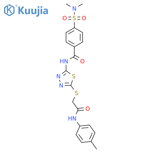 4-(dimethylsulfamoyl)-N-5-({(4-methylphenyl)carbamoylmethyl}sulfanyl)-1,3,4-thiadiazol-2-ylbenzamide structure