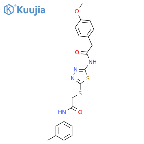2-({5-2-(4-methoxyphenyl)acetamido-1,3,4-thiadiazol-2-yl}sulfanyl)-N-(3-methylphenyl)acetamide structure