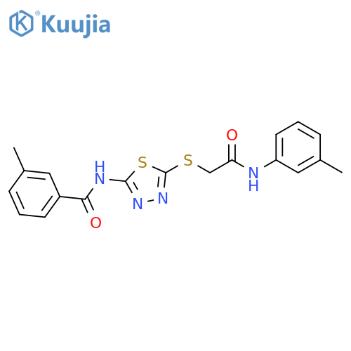 3-methyl-N-[5-({[(3-methylphenyl)carbamoyl]methyl}sulfanyl)-1,3,4-thiadiazol-2-yl]benzamide structure
