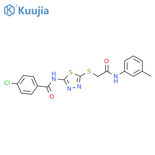 4-chloro-N-5-({(3-methylphenyl)carbamoylmethyl}sulfanyl)-1,3,4-thiadiazol-2-ylbenzamide structure