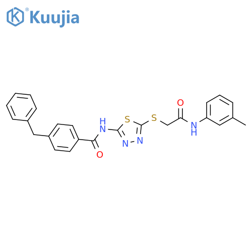 4-benzyl-N-5-({(3-methylphenyl)carbamoylmethyl}sulfanyl)-1,3,4-thiadiazol-2-ylbenzamide structure