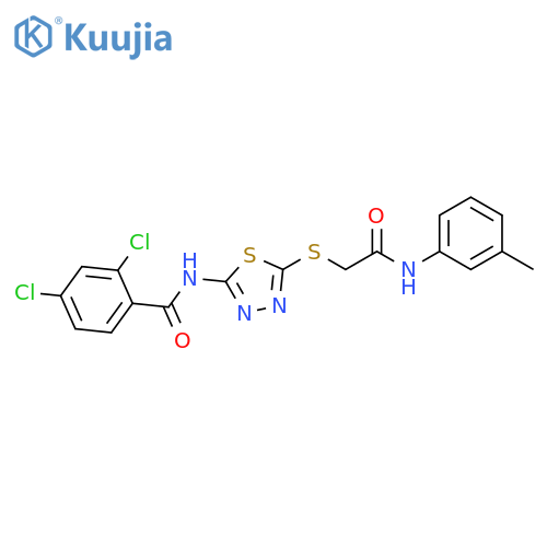 2,4-dichloro-N-5-({(3-methylphenyl)carbamoylmethyl}sulfanyl)-1,3,4-thiadiazol-2-ylbenzamide structure