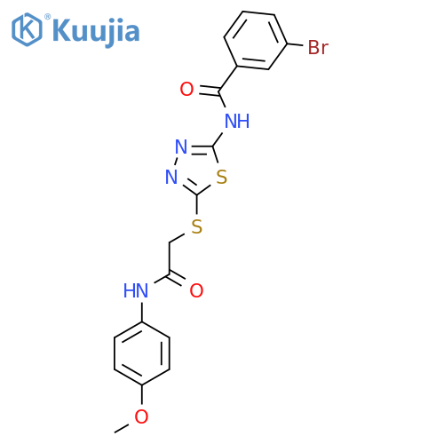 3-bromo-N-[5-({[(4-methoxyphenyl)carbamoyl]methyl}sulfanyl)-1,3,4-thiadiazol-2-yl]benzamide structure