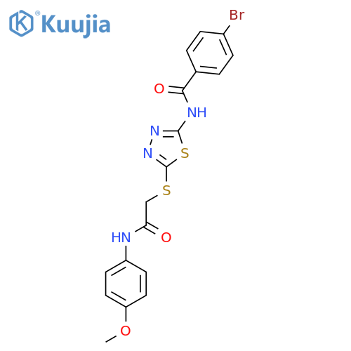 4-bromo-N-5-({(4-methoxyphenyl)carbamoylmethyl}sulfanyl)-1,3,4-thiadiazol-2-ylbenzamide structure