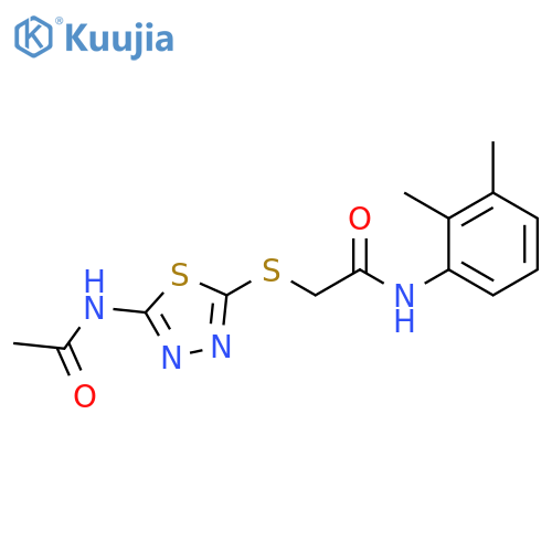 N-(2,3-dimethylphenyl)-2-(5-acetamido-1,3,4-thiadiazol-2-yl)sulfanylacetamide structure