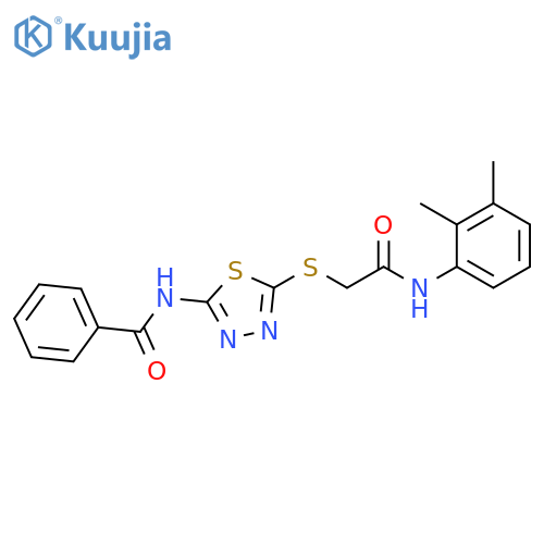 N-5-({(2,3-dimethylphenyl)carbamoylmethyl}sulfanyl)-1,3,4-thiadiazol-2-ylbenzamide structure