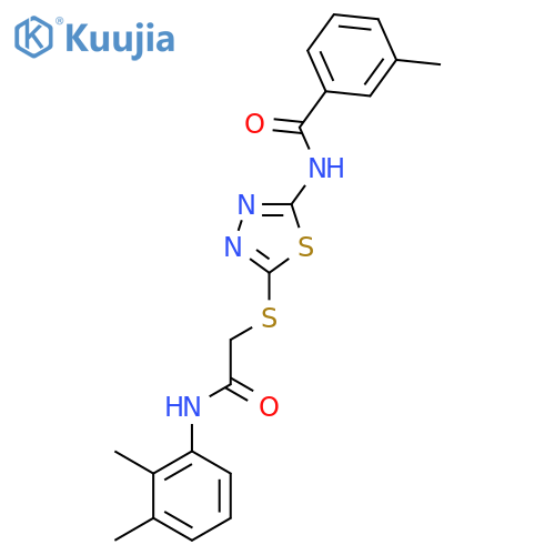 N-5-({(2,3-dimethylphenyl)carbamoylmethyl}sulfanyl)-1,3,4-thiadiazol-2-yl-3-methylbenzamide structure