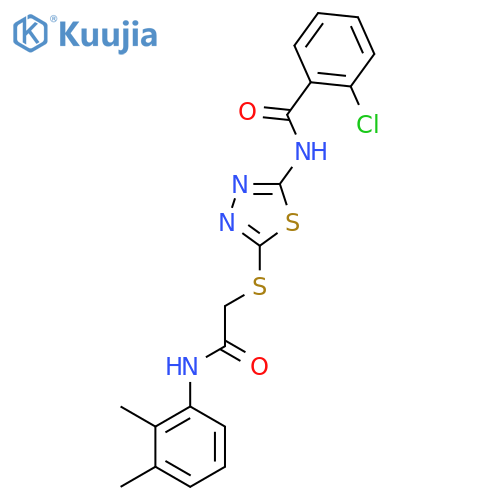 2-chloro-N-5-({(2,3-dimethylphenyl)carbamoylmethyl}sulfanyl)-1,3,4-thiadiazol-2-ylbenzamide structure
