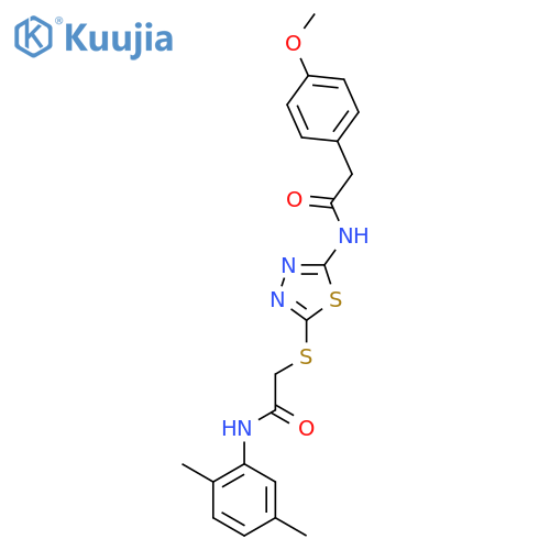 N-(2,5-dimethylphenyl)-2-({5-2-(4-methoxyphenyl)acetamido-1,3,4-thiadiazol-2-yl}sulfanyl)acetamide structure