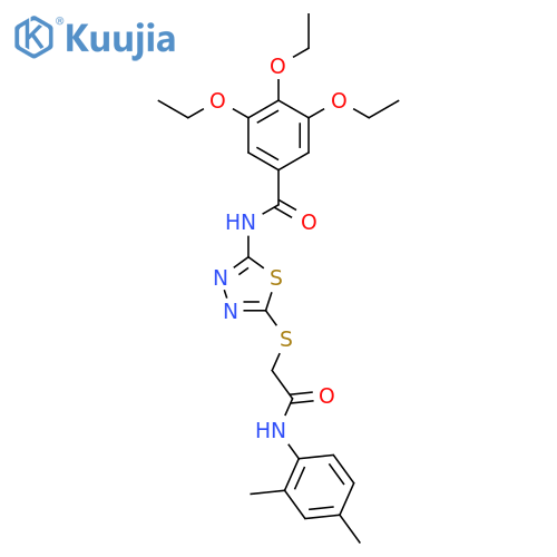 N-5-({(2,4-dimethylphenyl)carbamoylmethyl}sulfanyl)-1,3,4-thiadiazol-2-yl-3,4,5-triethoxybenzamide structure
