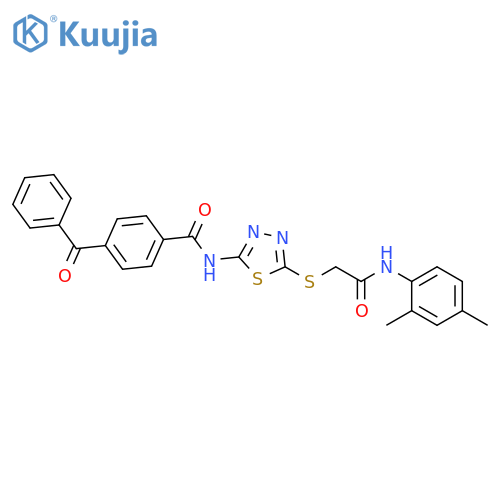 4-benzoyl-N-5-({(2,4-dimethylphenyl)carbamoylmethyl}sulfanyl)-1,3,4-thiadiazol-2-ylbenzamide structure