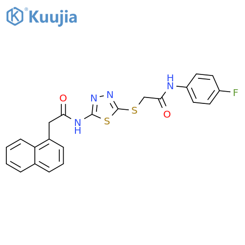 N-(4-fluorophenyl)-2-({5-2-(naphthalen-1-yl)acetamido-1,3,4-thiadiazol-2-yl}sulfanyl)acetamide structure