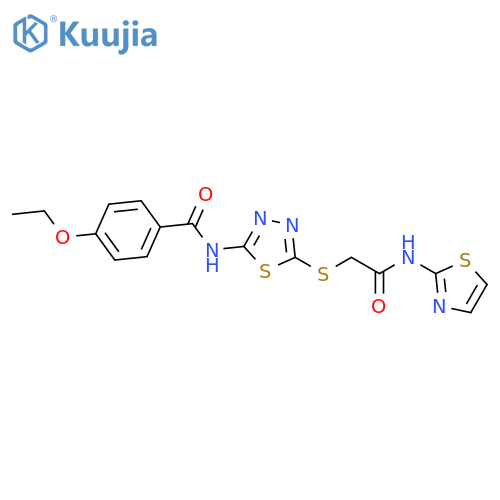 4-ethoxy-N-5-({(1,3-thiazol-2-yl)carbamoylmethyl}sulfanyl)-1,3,4-thiadiazol-2-ylbenzamide structure