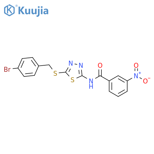 N-(5-{(4-bromophenyl)methylsulfanyl}-1,3,4-thiadiazol-2-yl)-3-nitrobenzamide structure