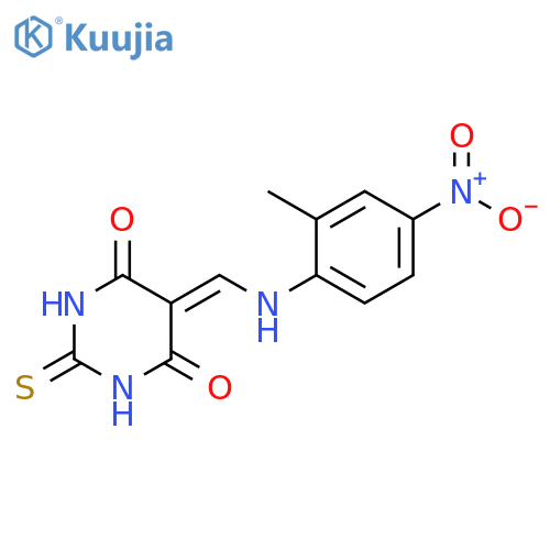 5-{(2-methyl-4-nitrophenyl)aminomethylidene}-2-sulfanylidene-1,3-diazinane-4,6-dione structure