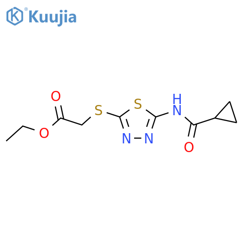 ethyl 2-(5-cyclopropaneamido-1,3,4-thiadiazol-2-yl)sulfanylacetate structure