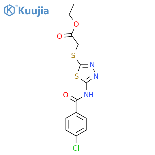 ethyl 2-{5-(4-chlorobenzamido)-1,3,4-thiadiazol-2-ylsulfanyl}acetate structure