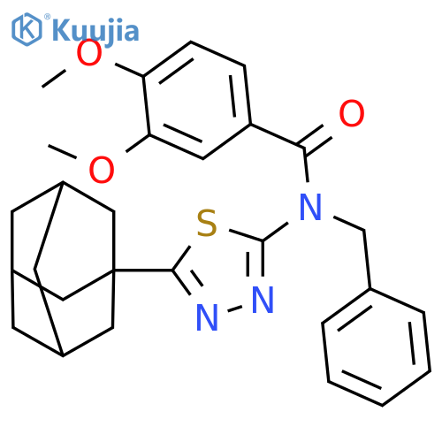N-[5-(adamantan-1-yl)-1,3,4-thiadiazol-2-yl]-N-benzyl-3,4-dimethoxybenzamide structure