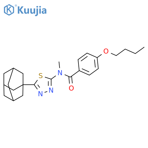 N-5-(adamantan-1-yl)-1,3,4-thiadiazol-2-yl-4-butoxy-N-methylbenzamide structure