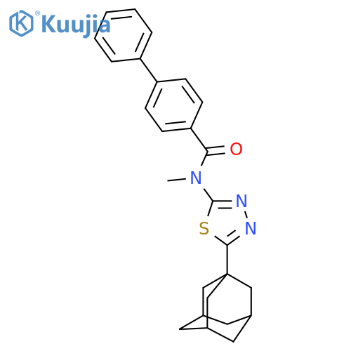 N-5-(adamantan-1-yl)-1,3,4-thiadiazol-2-yl-N-methyl-1,1'-biphenyl-4-carboxamide structure