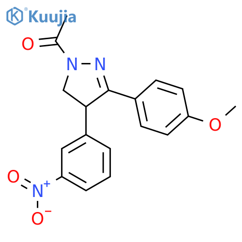 1-3-(4-methoxyphenyl)-4-(3-nitrophenyl)-4,5-dihydro-1H-pyrazol-1-ylethan-1-one structure