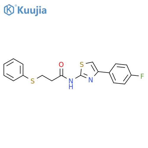 N-4-(4-fluorophenyl)-1,3-thiazol-2-yl-3-(phenylsulfanyl)propanamide structure