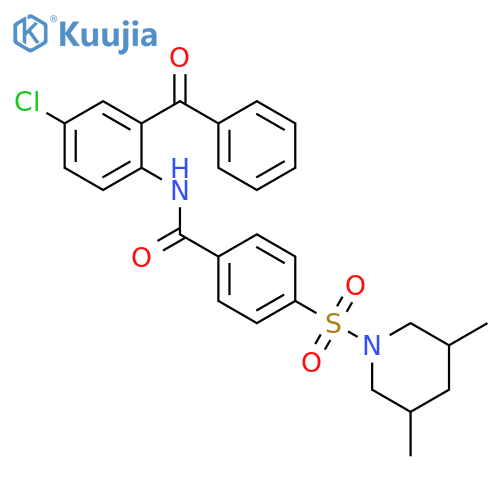 N-(2-benzoyl-4-chlorophenyl)-4-(3,5-dimethylpiperidin-1-yl)sulfonylbenzamide structure