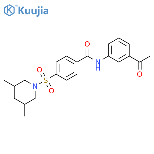 N-(3-acetylphenyl)-4-(3,5-dimethylpiperidin-1-yl)sulfonylbenzamide structure