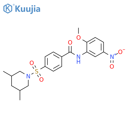 4-(3,5-dimethylpiperidin-1-yl)sulfonyl-N-(2-methoxy-5-nitrophenyl)benzamide structure