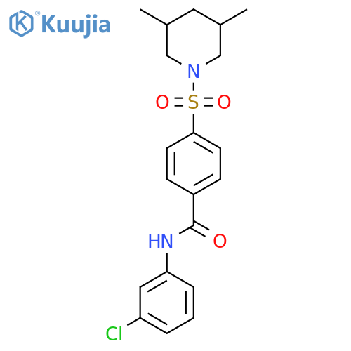 N-(3-chlorophenyl)-4-(3,5-dimethylpiperidin-1-yl)sulfonylbenzamide structure