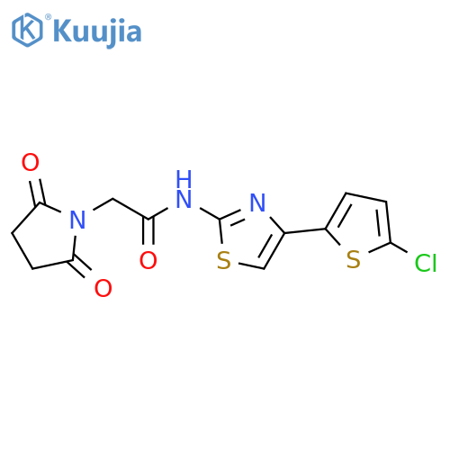 N-4-(5-chlorothiophen-2-yl)-1,3-thiazol-2-yl-2-(2,5-dioxopyrrolidin-1-yl)acetamide structure