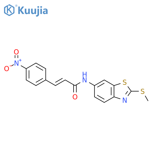 (2E)-N-2-(methylsulfanyl)-1,3-benzothiazol-6-yl-3-(4-nitrophenyl)prop-2-enamide structure