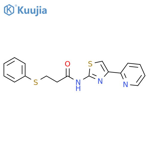3-(phenylsulfanyl)-N-4-(pyridin-2-yl)-1,3-thiazol-2-ylpropanamide structure